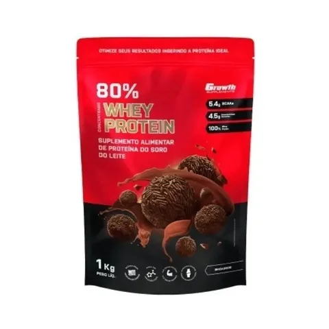 Whey Protein Concentrado 80% Growth Supplements Proteína sabor Brigadeiro x 1kg