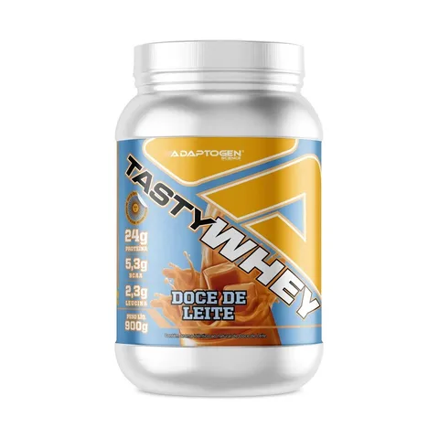 Suplemento Tasty Whey 3W Gourmet Whey Protein Adaptogen Science Pote 900g sabor Doce de Leite