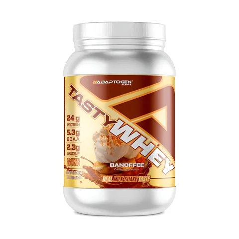 Suplemento Tasty Whey 3w Gourmet Whey Protein Adaptogen Science Pote 900g Sabor Banoffee