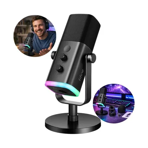 Microfone Fifine Usb/xlr Am8 Dinâmico Cardioide cor preto
