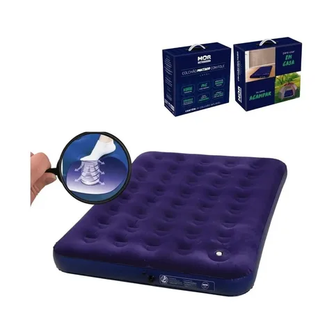 Colchão inflável Mor Colchão, inflavel Casal cor azul-turquesa hasta 160kg de 137cm x 191cm x 22cm