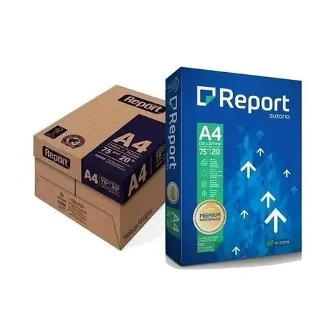 Papel Sulfite A4 75g Premium Report caixa com 5 resmas 2500 folhas cor branco