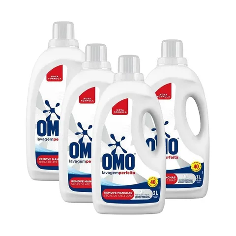Kit 4 Lava-roupas Líquido Omo Lavagem Perfeita 3l