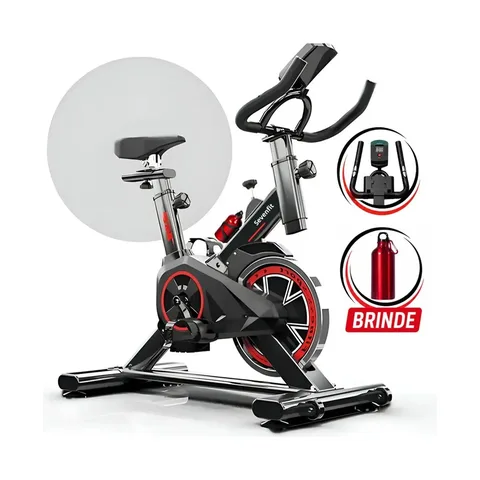 Bicicleta Ergométrica Bike Spinning 6kg Sensação inércia Fitness Preto e Vermelho Sevenfit Para Cardio E Musculação