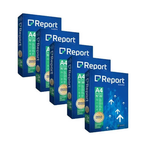 PAPEL SULFITE REPORT A4 75G – CAIXA COM 5 RESMAS