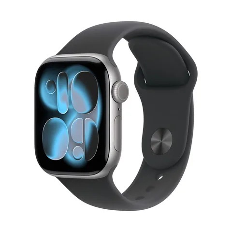 Apple Watch Series 11 GPS - Caixa cinza-espacial de alumínio – 42 mm - Pulseira esportiva preta – P/M