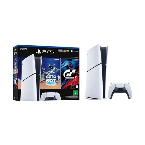 Console Playstation®5 Slim Digital - Pacote Astro Bot E Gran Turismo 7 - Branco
