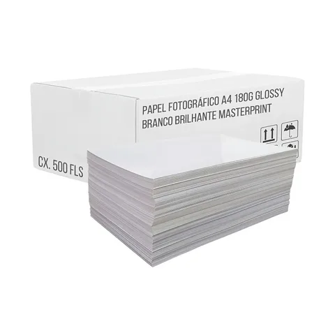 Papel Fotográfico Masterprint 500 Folhas 180g A4 Glossy Neutro Cor Branco