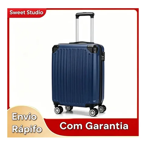 Mala de Bordo Rígida de ABS Sweet Studio com Rodas 360 e Zíper Extensor Azul