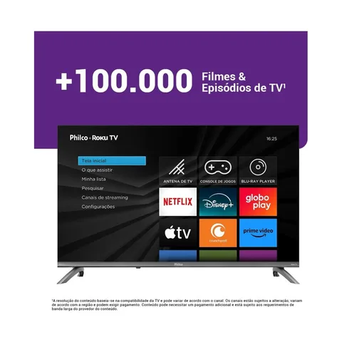Smart Tv 32 Philco Roku Tv Dolby Áudio Hdr10 P32crb