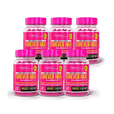 Kit Tratamento 6 Meses Forever Hair Crescimento Capilar