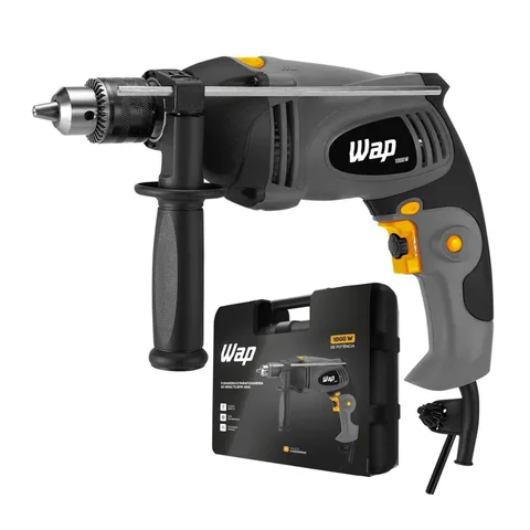 Furadeira Parafusadeira Impacto 1000w 13mm Profissional Com Maleta Wap