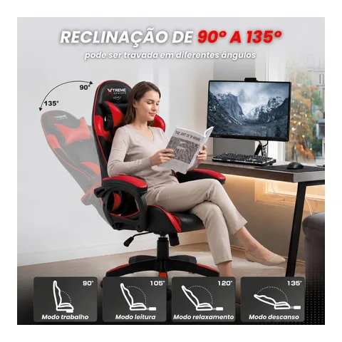 Cadeira Gamer Xtreme Maximum Conforto Ergonômico e Design Premium para Gamers de Alta Performance