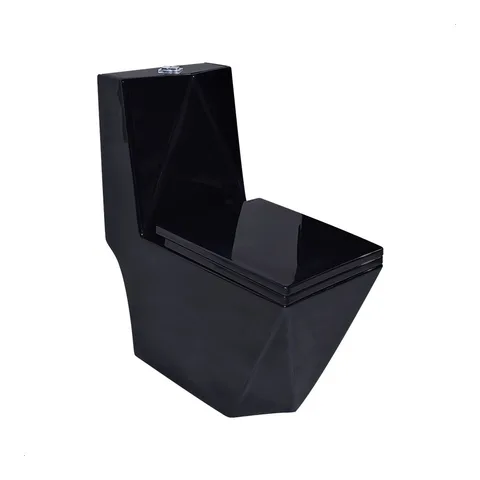 Vaso Sanitário Monobloco Preto Produzido em Cerâmica Modelo Diamante - Tubrax- VAB0020