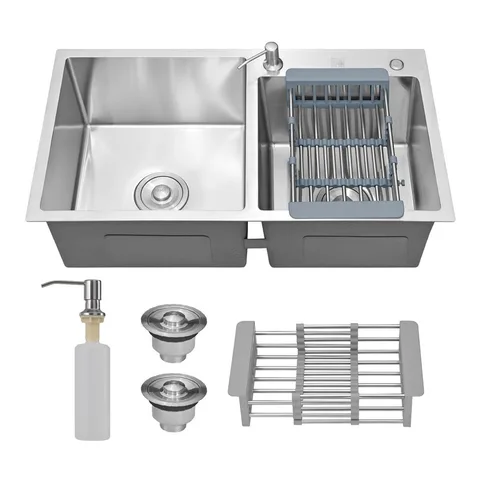 Cuba Cozinha Gourmet Pia Aço Inox Dupla Quadrada Acessórios