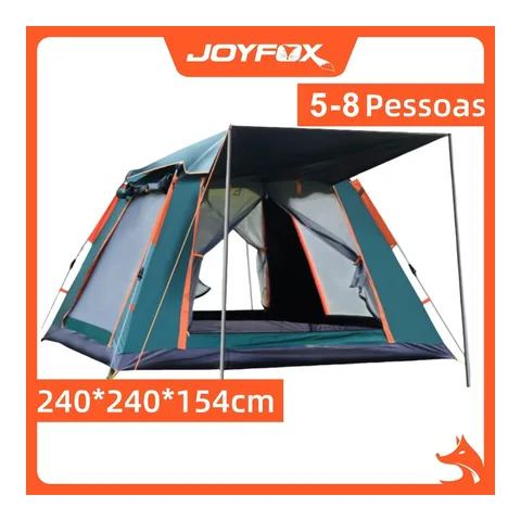Barraca Camping Acampamento 4/5 Pessoas Grande Varanda 240* 240*154cm JOYFOX