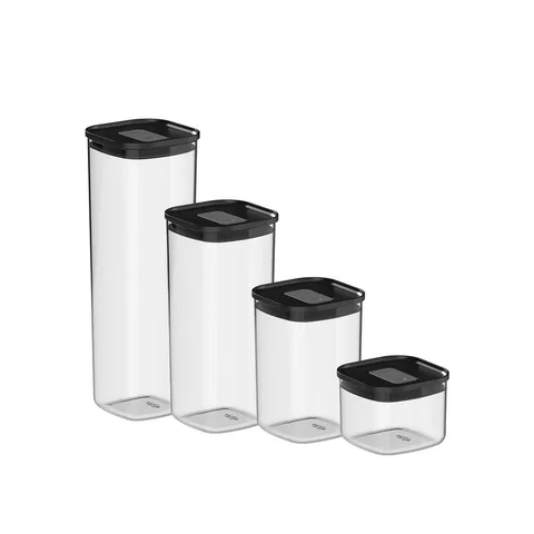 Kit de Potes Herméticos Ou Quadrados 4 Peças Linha Duo Lock