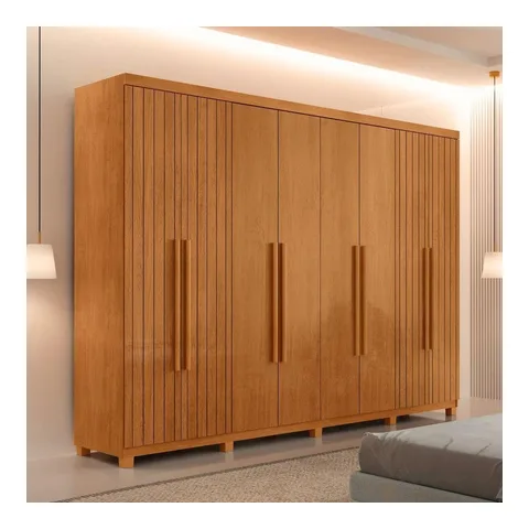 Guarda Roupa Casal Toronto 100% Mdf Moderna Mobília Naturalle Com Pés